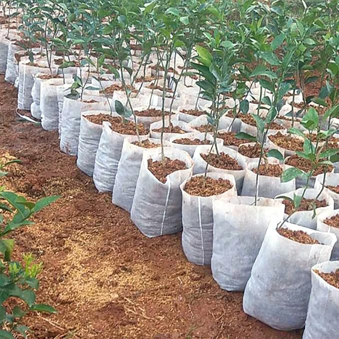 100PCS Plant Grow Bags, Non-Woven Plant Nursery Bags Fabric Seedling Pots for Garden