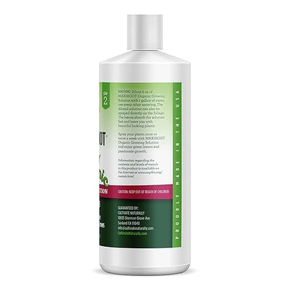 Organic Growing Fertilizer 32 oz, CDFA Organic Registered. Plant Care Fertilizer for Vegetable Gardens Like Tomato, Cucumber, Squash, Beans and All Other Plants