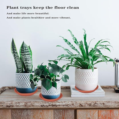 2 Pack of Plant Saucer 12 inch, 12 inch Plastic Plant Drip Trays, Heavy Duty Plant Trays for Indoors no Holes, Plant Water Tray for Planters (Terracotta)