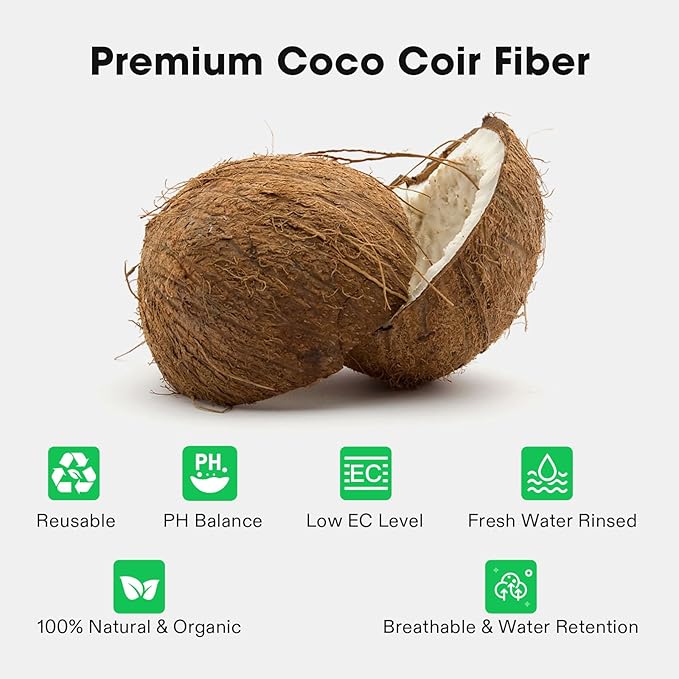 VIVOSUN Coco Coir Brick and Plant Food Nutrients Base A(4-0-1) & B(1-4-2) Bundle, All Purpose Liquid Fertilizer, Hydroponic Plant Food Supports Vegetative and Flowering Stages for Outdoor & I