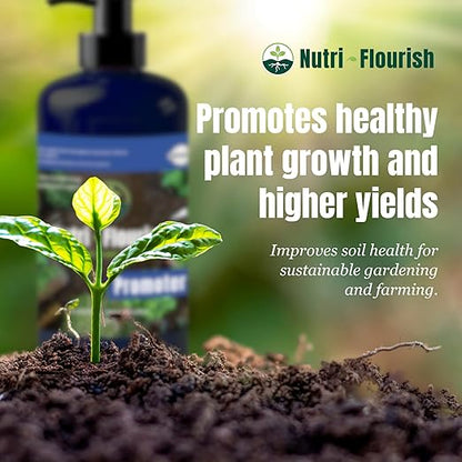 Promoter - Liquid Plant Enhancer for Gardening & Potting | Boost Soil Organic Matter | Nutrients for Flowering Plants and Vegetables to Promote Growth, 16 Oz