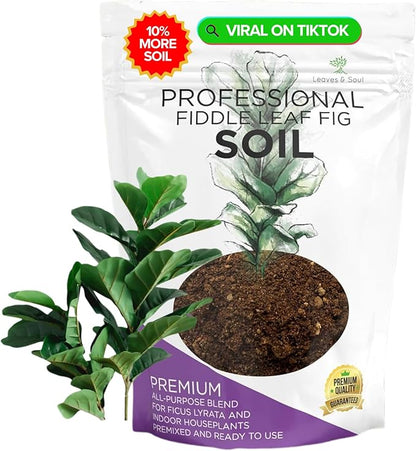 Large Bag Houseplant Fiddle Leaf Fig Soil Premium All Purpose Blend | Ready to Use for Indoor Houseplants | Peat, Sawdust, Course Sand and Pinebark | Extra Large 8.2 Quarts | Made in USA