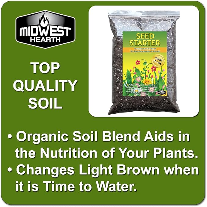 Seed Starter Natural Potting Soil Mix for Germination and Growth (Made in USA) (4 Dry Quarts)