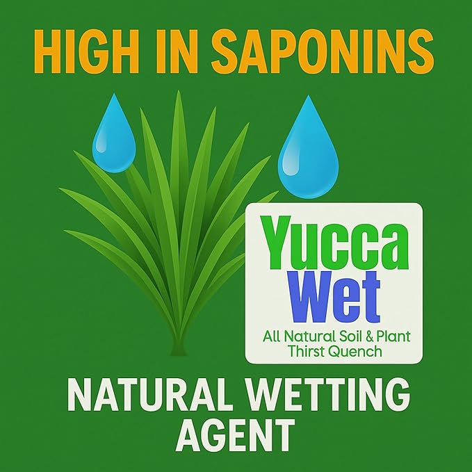 Wetting Agent - Surfactant Wetting Agent (1 Gallon Concentrate) - Liquid Yucca Extract for Plants, Lawns - All Natural & Plant Thirst Quench - Liquid Aeration Soil Loosener