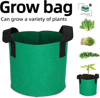 Grow Bags,Growing Pot Bags Garden Grow Bag Indoor Outdoor Fabric Aeration Plant Pot Container Flower Vegetable Pouch (Dark Green,15Gallon)