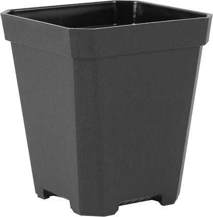 100 Pack 2.7 Inches Square Nursery Pot, Plastic Nursery Pots with Drainage Hole for Seedlings, Succulents, Potted Plants, Black