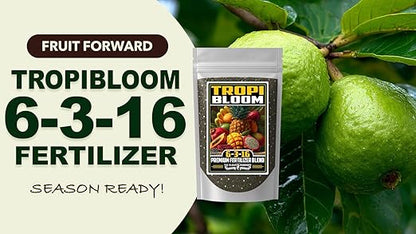Fertilizer Commercial Grade | TropiBloom 6-3-16 | 5 Ounces | Custom Professional Mix Blend | High-Potassium | Tropical Fruit Trees | Micronutrients with Chelated Iron | Support Yield Flavor Structure