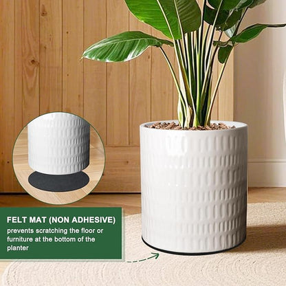 10 Inch Plant Pot,Ceramic Planter with Drainage,Large Planters for Indoor Plants,Indoor&Outdoor Plant pots,Ceramic Flower pots,Cylinder Flower Planter Pot(Pure White)
