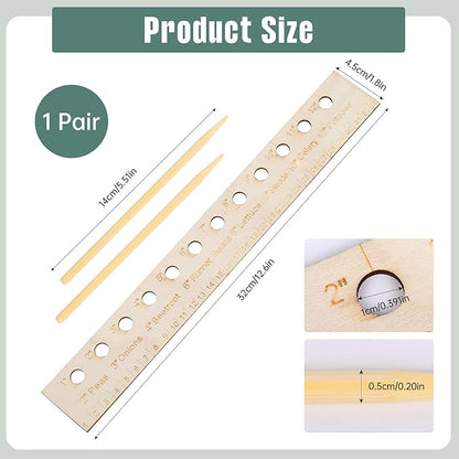 Seed Spacers Planting Tool, Garden Seed Planter Ruler with 2 Wooden Stakes, Ideal for Seedlings, Gardeners and Garden Planning, Precise Planting Template for Perfect Rows and Even Growth