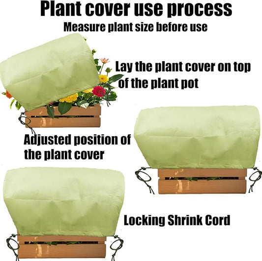 EJW Plant Covers, Freeze Protection for Plants,3 Pack 23.8"*11.8"*11.8" Frost Cloth for Plants，Plant Protectors for Winter，Frost Blankets for Plants， Used for Flower pots, Flower Boxes, Small Plants