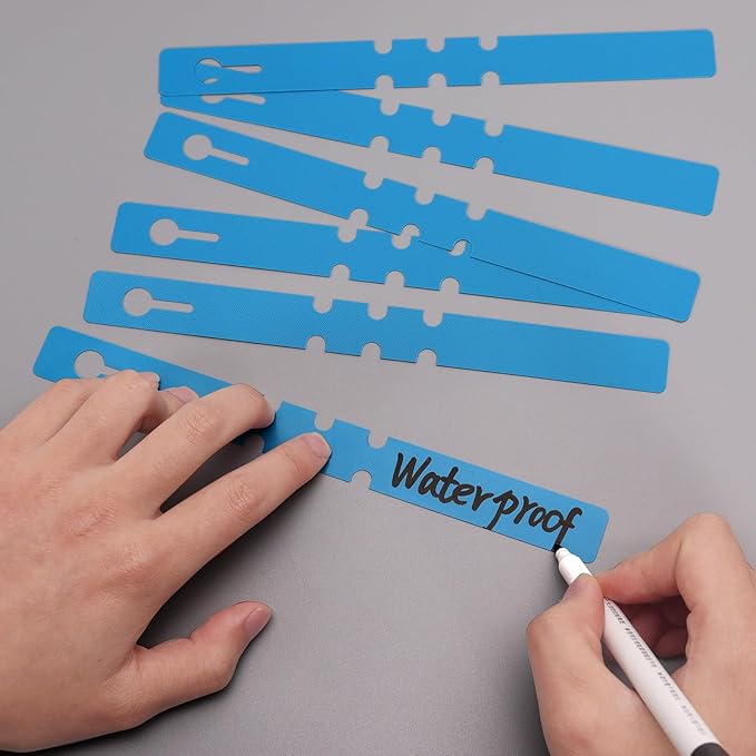 200 Pcs Plant Labels Tags, Plastic Markers Tree Tags for Outdoor, Waterproof Warp Around Hanging Name Tags for Nursery Garden (Blue)