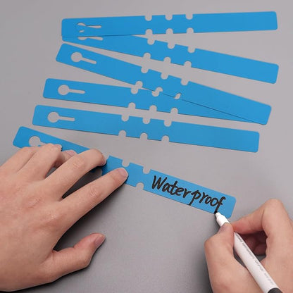 200 Pcs Plant Labels Tags, Plastic Markers Tree Tags for Outdoor, Waterproof Warp Around Hanging Name Tags for Nursery Garden (Blue)