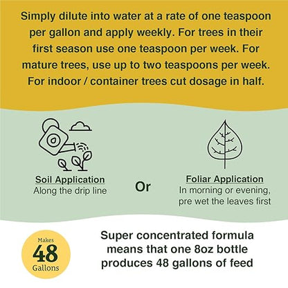 Farmer's Secret Citrus Tree Booster Fertilizer - Super Concentrated - Formulated for All Citrus Trees Including All Types of Lemons, Limes, and Oranges - Outdoor and Indoor / Container Trees (8oz)
