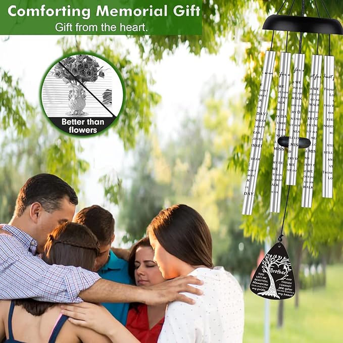 Sympathy Memorial Wind Chimes Bereavement Memorial Gifts for Loss of Brother Sympathy Memorial Gifts for Loss of Loved One in Memory of Brother