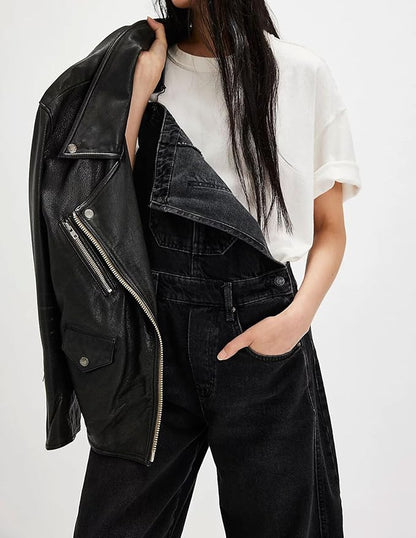 loveimgs Women Y2k Baggy Barrel Jeans Overalls Wide Leg Denim Pants Bib Overalls Jumpsuit Boyfriend Patchwork Jeans