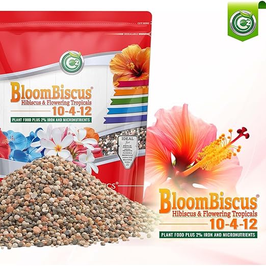 BloomBiscus® Hibiscus 4LB Plant Food - Made in USA - Fertilizer for Bird of Paradise, Angel Trumpets, Plumeria, Bromeliads, Canna Lily, Heliconia, Ixora, & Flowering Tropicals!