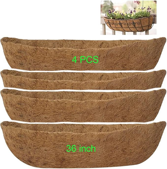 Trough Coconut Liners for Planters Horse Trough Coco Liners for Window Box/Hanging Trough Planter (4, 36 Inch)