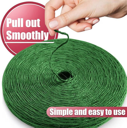 PerkHomy 800 Feet (2Pcs * 400Feet) Garden Twine Strong Natural Jute Long Green Twine for Gardening Tomato Climbing Plant Tie Floristry Crafts Gift Wrapping Packing Decor