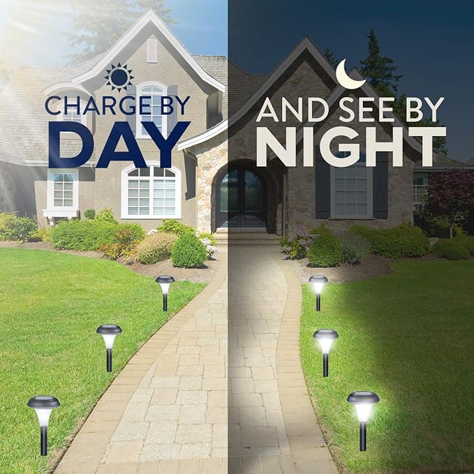 GardenBliss Best Solar Lights for Outdoor Pathway, 10 Brightest Light Set for Walkway, Patio, Path, Lawn, Garden, Yard Decor, Double Waterproof Seal, Large Led Landscape Outside Post Lighting Lamps