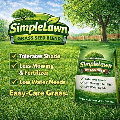 Flawn Seed Kits Simple Lawn Mow Less Fine Fescue Eco-Grass Seed, 8 Lbs, Low Maintenance, Pail with Handle, Covers up to 4000 Sqft