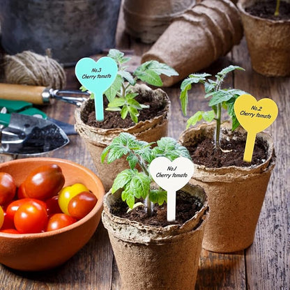 100 pcs Plastic Plant Labels, Thick Garden Labels Plant Tags Seeding Labels, Garden Marker Vegetable Gardening Tag Seed Stake Tag for Outdoor Indoor Potted Plants with Permanent Marking Pen