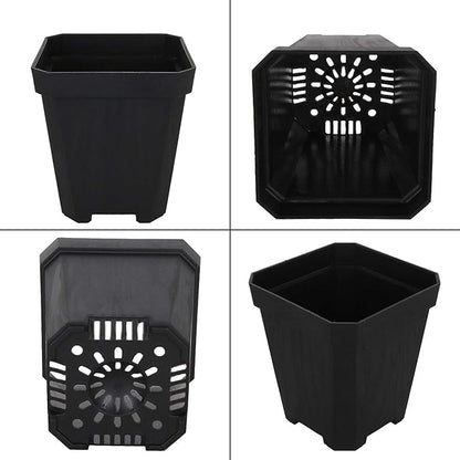 60pcs Plastic Square Nursery Pot (Black) Thick Plastic Square Flower Planting Pots with Drainage Hole for Seed Germination, Seed Starting Pots, Modern Decorative Flower Pot