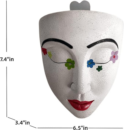 Unique Face Planter Pot - Indoor/Outdoor Wall Hanging, Resin Material