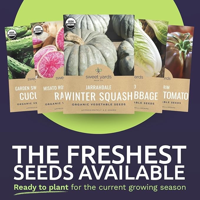 Organic Unique Varities - Seed Variety Pack - 10 Individual Packs - 2026 Season - Chioggia Beet, Rose Watermelon Radish and More! for Indoor & Outdoor Planting (Non-GMO, Certified Organic)