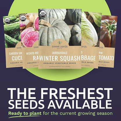 Organic Unique Varities - Seed Variety Pack - 10 Individual Packs - 2026 Season - Chioggia Beet, Rose Watermelon Radish and More! for Indoor & Outdoor Planting (Non-GMO, Certified Organic)