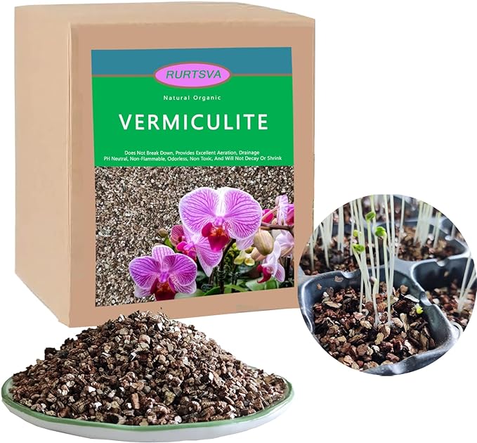 Natural Coarse Vermiculite 20QT for Plants Organic Occurring Mineral Potting Mix Medium for Potted Plants, Hydroponics, Terrariums, Orchids, Mushroom Or Reptile Habitats