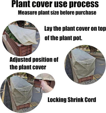 EJW Planter Cover, Plant Covers Freeze Protection,2 Pack 39.3"*17.7"x15.7" Planter Covers for Winter, Frost Cloths for Outdoor Plants, Raised Bed Covers for Winter.