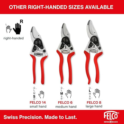 Felco F16 Pruning Shears – 7.7" Garden Clippers for Left-Handed Users with Bypass & Anvil Blades | Hand Pruners for Gardening | Garden Tool Cutter with Aluminum Handle, Lightweight Swiss Precision