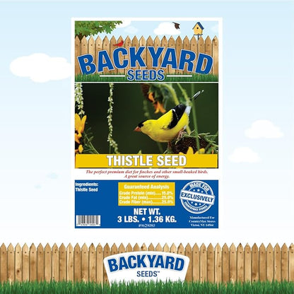 Nyjer Thistle Seed for Finches 7lbs - Premium Nyjer Bird Seed for Outside Feeders, Small Bag of Wild Bird Food