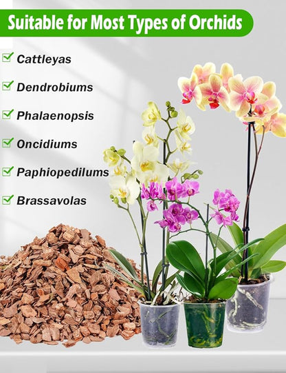 TOYPOPOR Orchid Potting Mix, (3 Quarts)Orchid Bark With Perlite, Potting Soil Medium for Plant Indoor, Pine Bark Wood Chips for Houseplant Fast Drainage, Water Retention, Air Flow and Root Ventilation