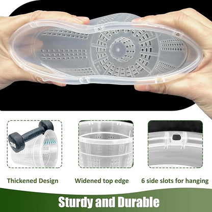 Orchid Pots, 6 Pack 6.1" Orchid Pots with Holes and 10Pcs Plant Stakes, Clear Plastic Plant Pot for Indoor Outdoor Plants(6 Pack 6.1")