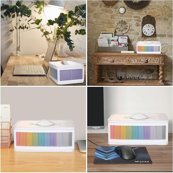 Photo Storage Case - 4x6 Size, Large Box Holds 1000 Photos, Card Storage, Handle Puzzle Cards Seed Packets, 9 Colors