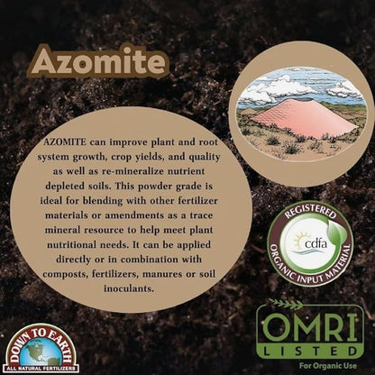 Down To Earth All Natural Fertilizers Down to Earth Organic White Azomite Powder for Improving Plant Growth 0-0-0.2, 5 lb