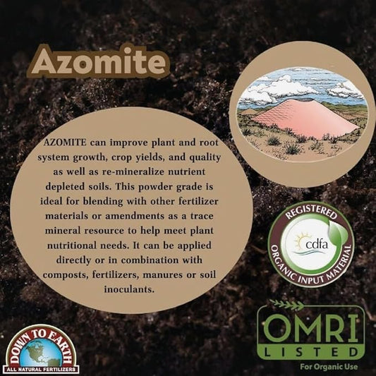 Down To Earth All Natural Fertilizers Down to Earth Organic White Azomite Powder for Improving Plant Growth 0-0-0.2, 5 lb