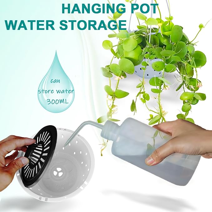 24 Pack Hanging Planters for Indoor Outdoor Plants, 7.8 Inch Plastic Orchid Pots with Drainage Holes & Removable Hooks, Decorative Flower Pots for Home Garden Balcony Patio