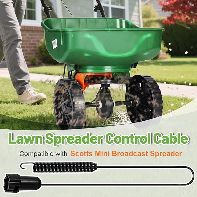Lawn Spreader Control Cable, Compatible with Scotts Mini Broadcast Spreader, Lawn Fertilizer Control Cord, Spreader Locking Lever Pull Cable Replacement for Scotts Mini Push Lawn Fertilizer