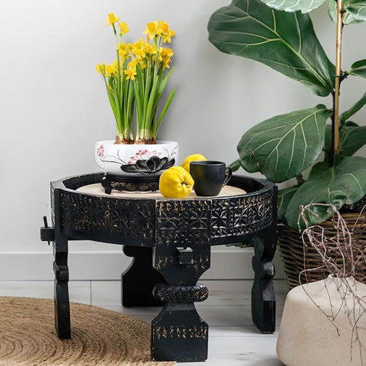 HANABASS Ceramic Lotus Bowl, Water Lily Bowl, Hydroponic Flower Planter Pot Round Ceramic Indoor Pot with Plastic Holder for Plants Modern Decorative Container for Home Office and Garden