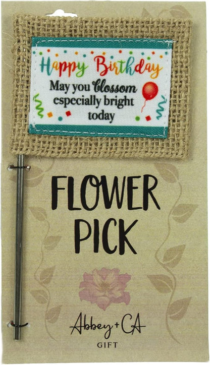 Cathedral Art Happy Birthday Flower Pick, One Size, Multi