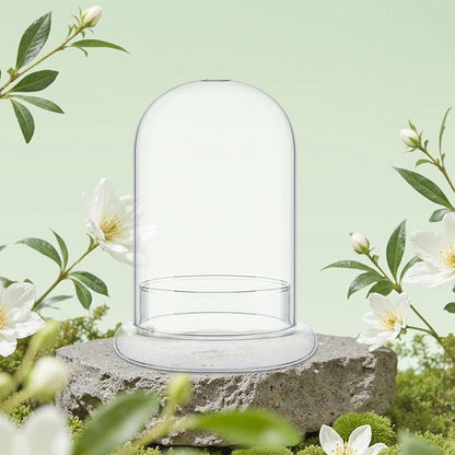 STARVAST 2PCS Glass Dome Cloche with Airhole and Base, 8.7 x 5.9 x 4.7 Inches, Clear Terrarium Planter Container for Plant Flower Home Tabletop Display Centerpiece, Plants Not Included