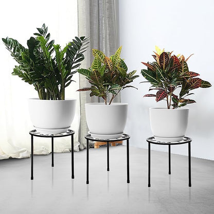 GARDIFE 12/10/9 inch Plant pots, Plastic Large planters for Indoor Plants, Flower pots, White