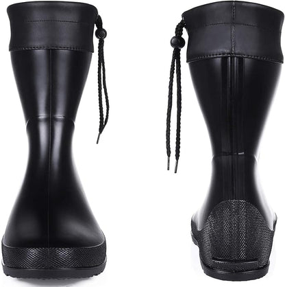 Asgard Women's Mid Calf Rain Boots Collar Gardening Boots Ultra Lightweight Portable Garden Shoes