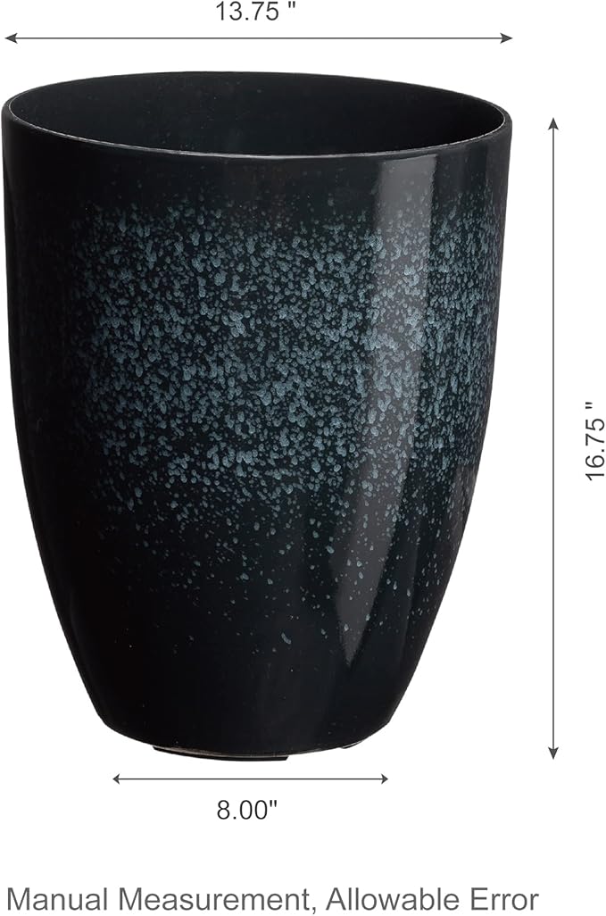 Glitzhome Large Planters for Outdoor Plants, Tall Outdoor Planter with Drainage Holes, Large Faux Ceramic Tall Flower Pots,Oversized Planters for Front Porch,Garden,Patio and Deck,16.75''H,Set of 2