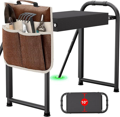 seasky Foldable Garden Kneeler and Seat, Anti-Tipping Gardening Bench Widened Thick Soft Kneeling Pad, Heavy Duty Gardening Stool with Tool Bag,Gardening Gift for Women
