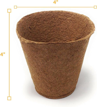 Plant Starter Peat Pots - 30 Pack of 4 Inch Pots for Your Garden, Greenhouse or Nursery - Ideal for Organic Seed Planting & Gardening