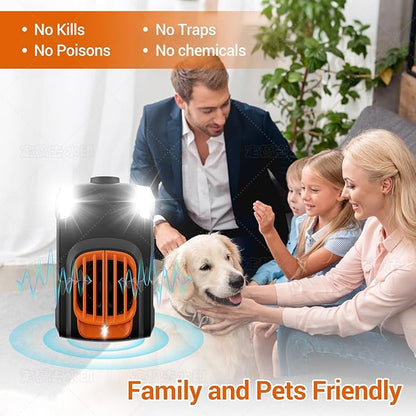Effective Ultrasonic Rodent Repellent for underhood car Engines, for House, Garage, Kitchen, Attic, 2 Pack Rodent Mice Rat Repellent Plug in Electronic Rat Pest Deterrent with 4 Strobe Lights,