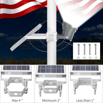 Ofuray Solar Flag Pole Light Outdoor,Dimmable Brightest Flag Pole Light Solar Powered, American Flag Coverage Led Solar Flag Pole Lights Outdoor Dusk to Dawn fit 1.5''-4'' Flagpole for House
